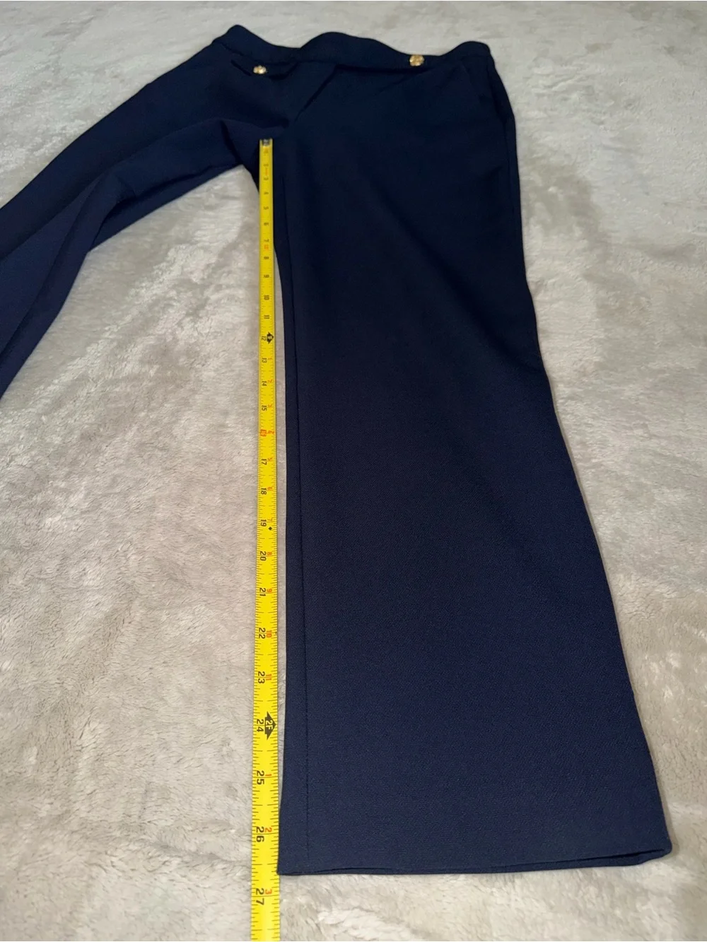 Veronica Beard Renzo Crest Button Pant Women’s 6 Navy Cropped Slim Leg Pant